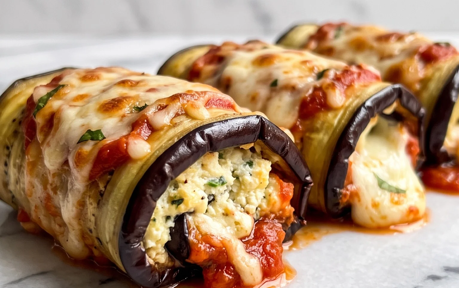 Recette d&rsquo;Eggplant Rollatini Fondante et Gratinée